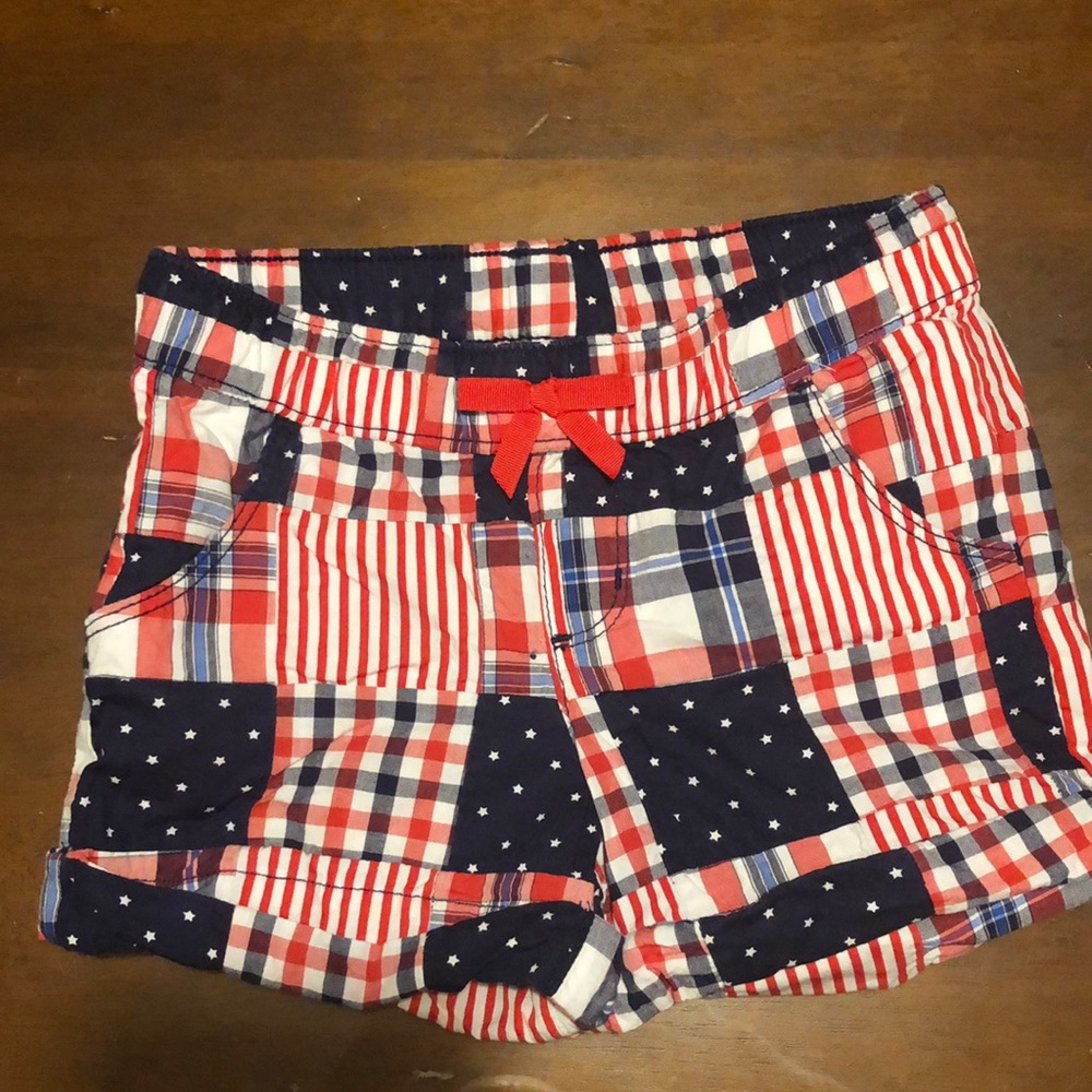 Girls Gymboree patriotic plaid shorts. Size 5